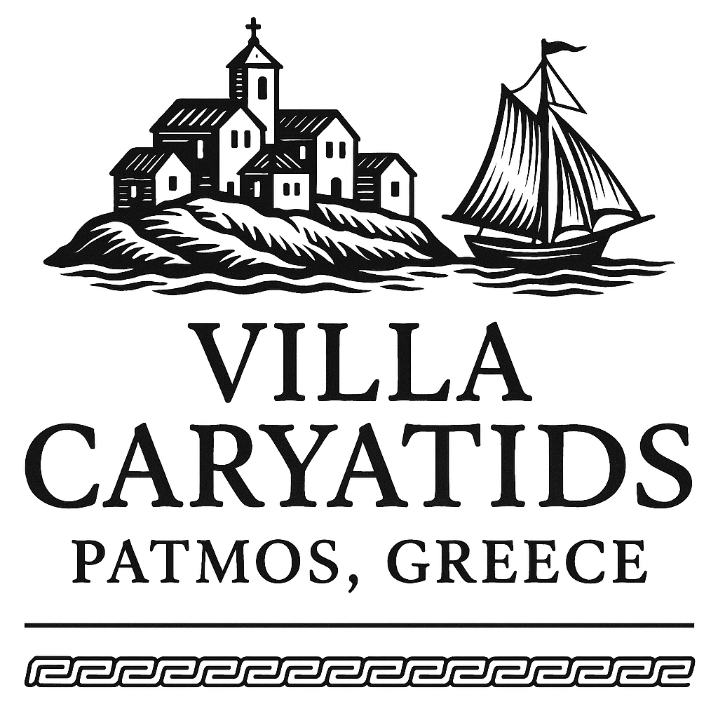 Villa Caryatids Patmos, Greece Logo